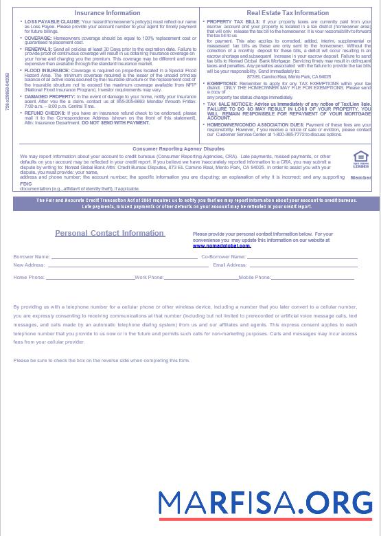 Realistic USA Nomad Global bank mortgage statement in Word and PDF formats, 3 pages 3 sample